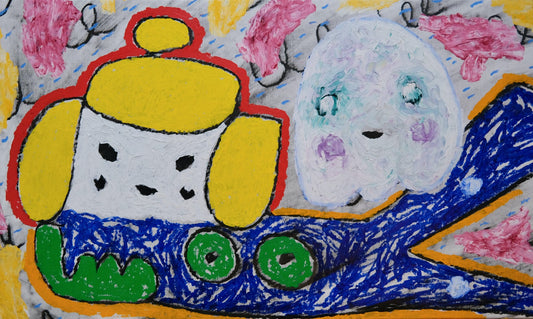 Pajama Girl and Ghost Reclining in Shortcake Sky