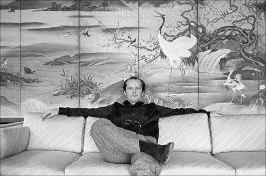 Jack Nicholson on the Sofa in his Room at the Carlyle Hotel