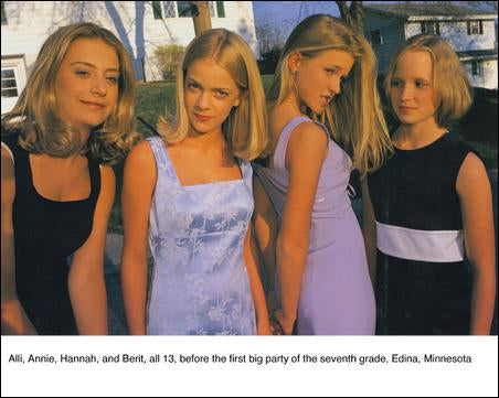 Alli, Annie, Hannah, and Berit, all 13, before the first big party of the seventh grade, Edina, Minnesota